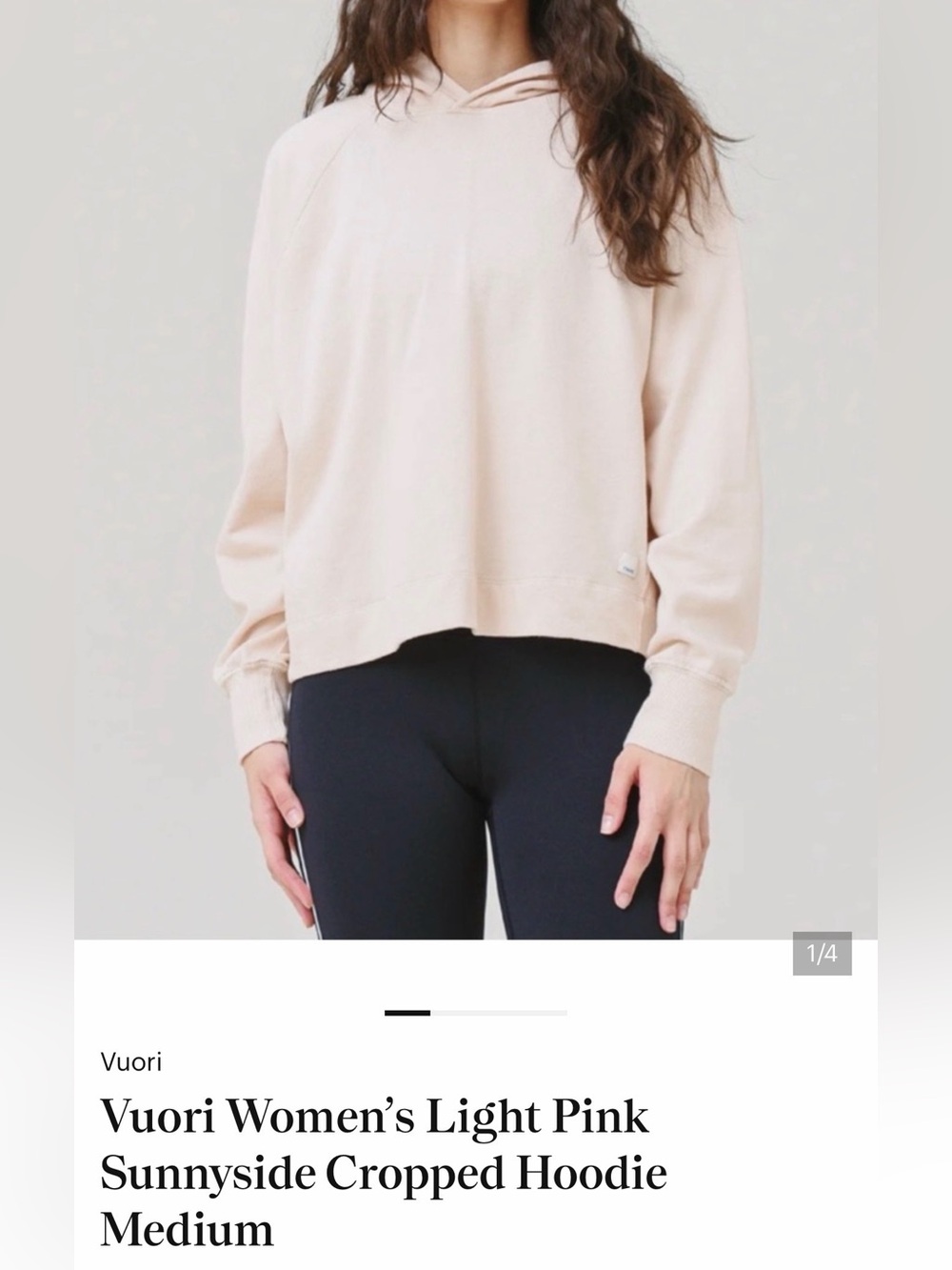 Vuori Light Blush Cropped Hoodie